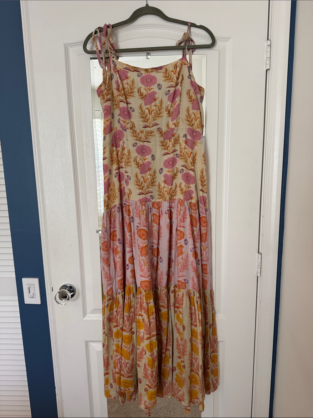 Pink Chicken Floral Tiered Maxi Dress in Pink and Yellow